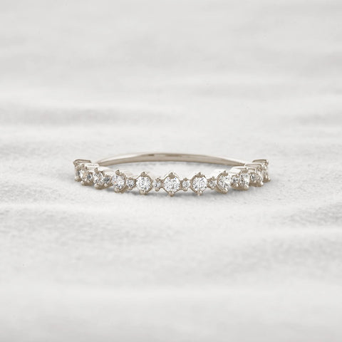 D Color Moissnaite Round Cut Half Eternity Band