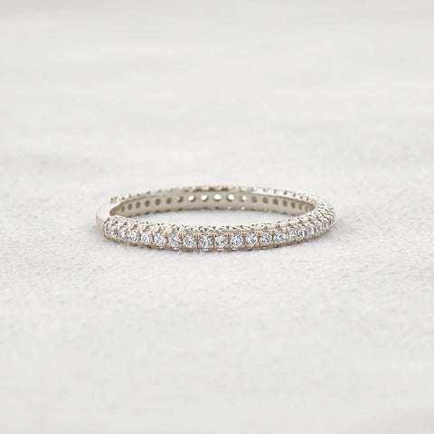 Round Cut Full Eternity Moissanite Wedding Band For Women