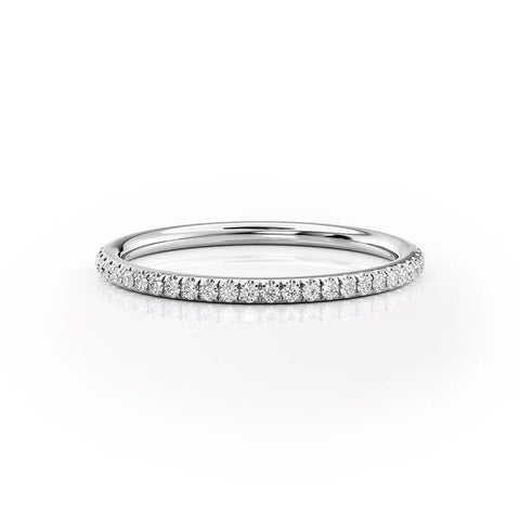 Colorless Moissnaite Round Brilliant Cut Half Eternity Wedding Band