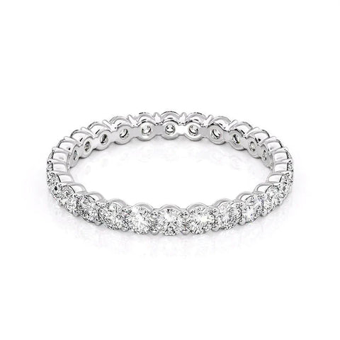Prong Setting Round Cut Moissanite Eternity Band