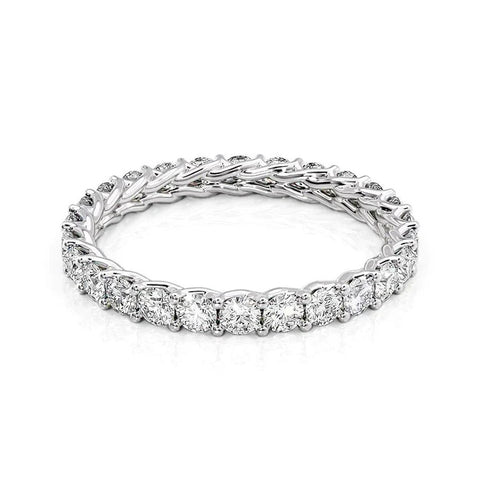 Lab Created Round Cut Eternity Wedding Band For Women