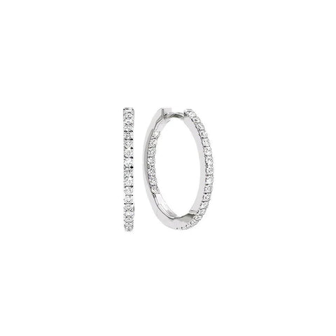 Inside Out Round Cut Moissanite Hoop Earring Gift For Her