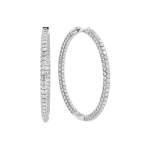 Inside Out Moissanite Round Cut Big Hoop Earrings
