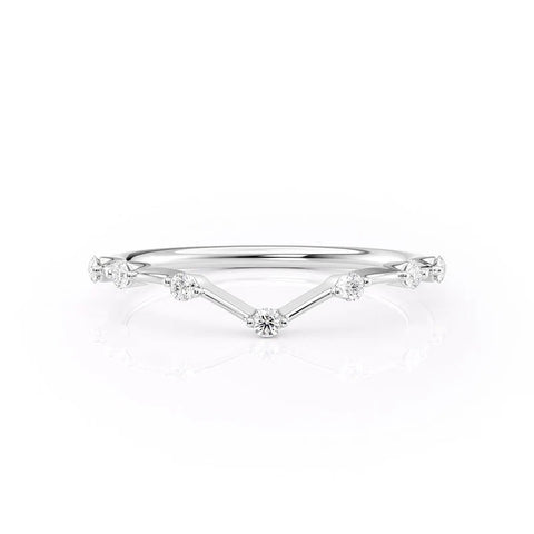 Chevron Style Round Cut Moissanite Dimond Eternity Band