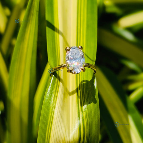 Oval Cut Lab Grown Diamond Hidden Halo Wedding Ring