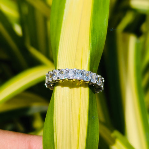 Lab Grown Radiant Cut Full Eternity Wedding Band For Women