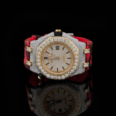 Elegant Stylish Moissanite Rubber Strap Watch