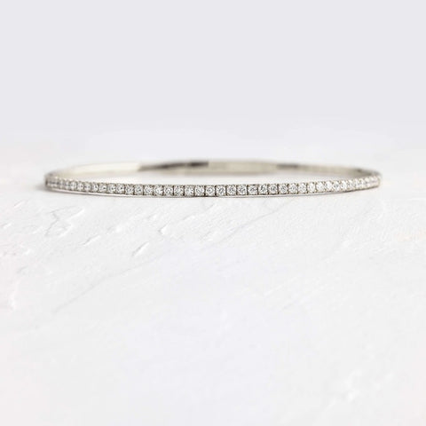 Round Brilliant Cut Moissanite Bangle Bracelet For Women