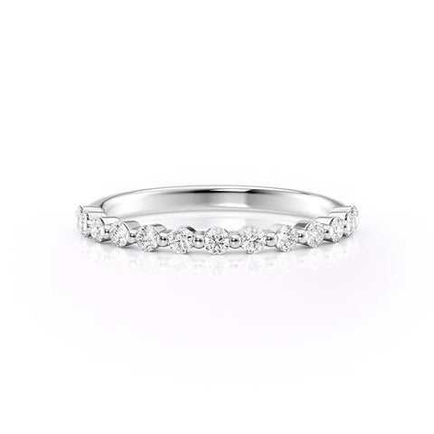 Round Cut Moissanite Eternity Wedding Ring