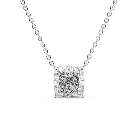 Solitaire Moissanite Cushion Cut Pendant