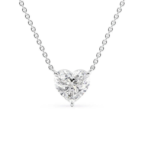 Solitaire Moissanite Heart Cut Pendant Gift For Her