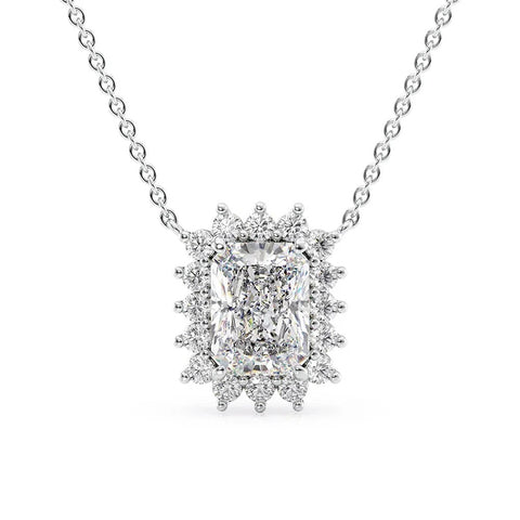 Elegant And Fancy Style Radiant Cut Moissanite Pendant