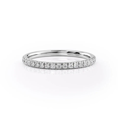 Lab Created Moissanite Round Cut Half Eternity Band