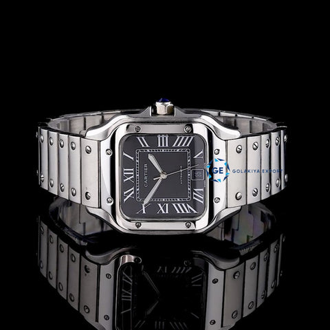 Black Color Dial Stainless Steel Watch For Men's