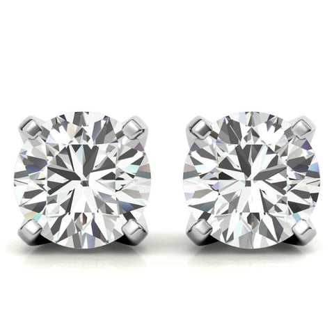 Classic 4 Prong Round Moissanite Stud Earrings