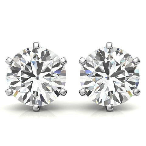 Everyday Round Cut Moissanite Stud Earrings With Push Back