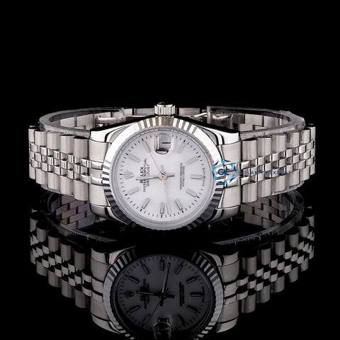 White Color Dial Date Just Automatic Women's Watch
