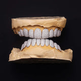 Colorless Moissanite 10 On 10 Fully Iced Out Grillz For Men's