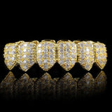 14K Yellow Gold Plated Moissanite Vampire Teeth Hip Hop Grillz