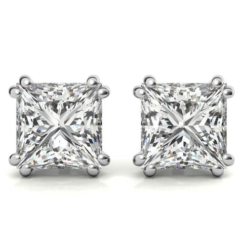 Princess Cut Moissanite Small Stud Earrings For Her
