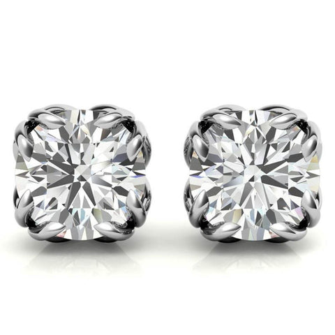 Unique Style Round Cut Moissanite Stud Earrings
