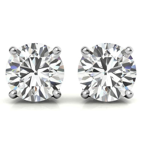Round Brilliant Moissanite Solitaire Earrings