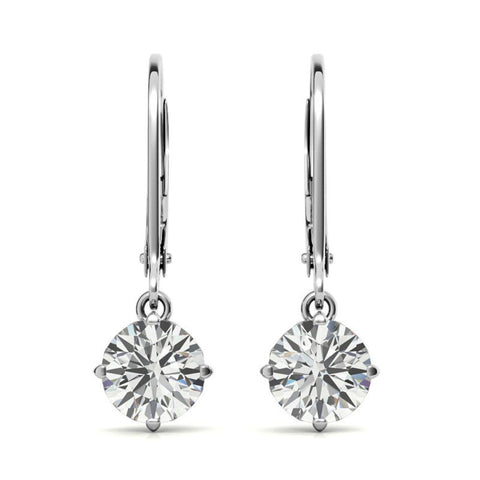 Vintage Inspired Moissanite Round Cut Earrings