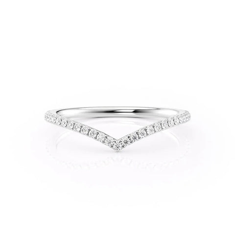 Chevron Style Round Cut Moissanite Eternity Band