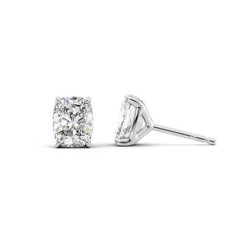 Moissanite Elongated Cushion Solitaire Stud Earring