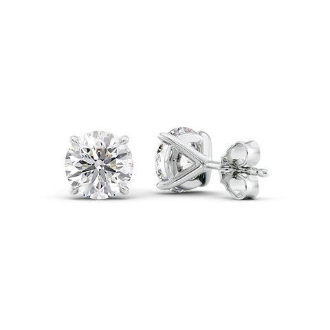 Round Cut Moissanite Solitaire Small Stud Earring