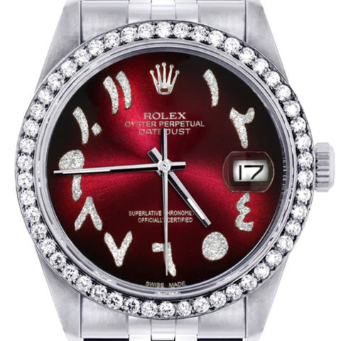 Automatic Luxury Moissanite Red Arabic Dial Wrist Watch