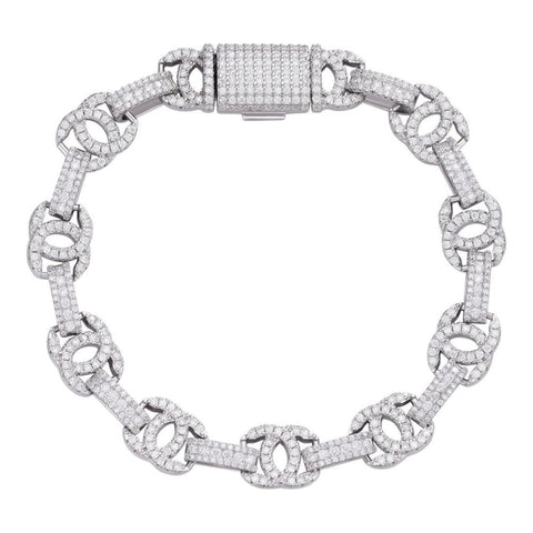Double C Link Customize Iced Out Moissanite Bracelet