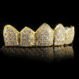 14K Yellow Gold Plated Moissanite Vampire Teeth Hip Hop Grillz