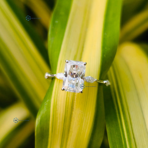 10K White Gold Radiant Cut Engagement Ring For Women