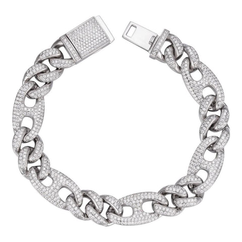 Iced Out Moissanite Cuban Link Men's Bracelet