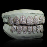 10k White Gold Iced Out 8 On 8 Moissanite Grillz