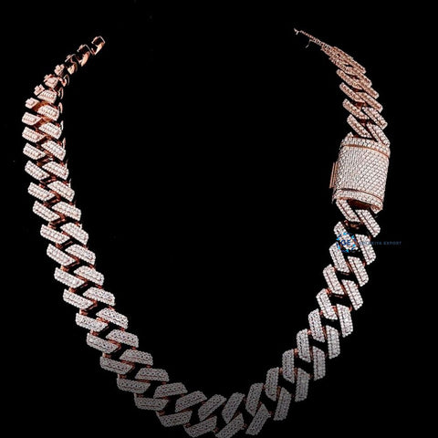 Colorless Moissnaite Iced Out Diamond Cuban Luxury Hip Hop Chain