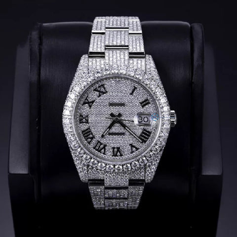 Colorless Moissanite Diamond Iced Out Wrist Watch