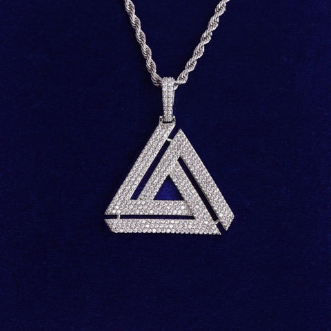 Triangle Shape Moissanite Diamond Iced Out Pendant