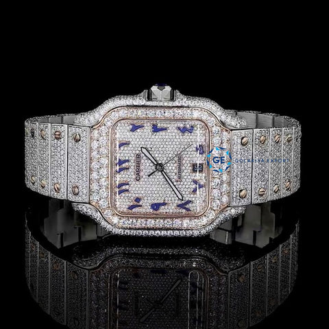 Aesthetic Stainless Steel Moissanite Dual Tone Watch