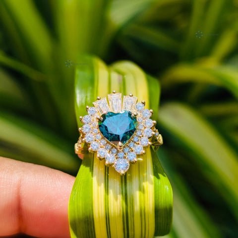 Heat Cut Vintage Halo Engagement Ring