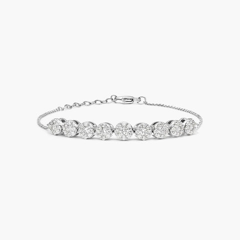 Round Cut Moissnaite Adjustable Bracelet For Women