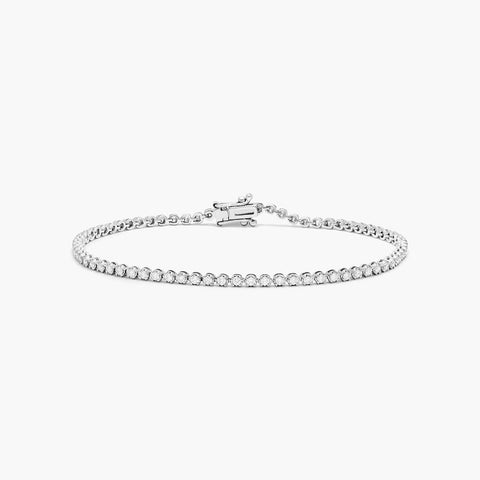 D Color Round Cut Moissanite Tennis Dainty Bracelet For Women