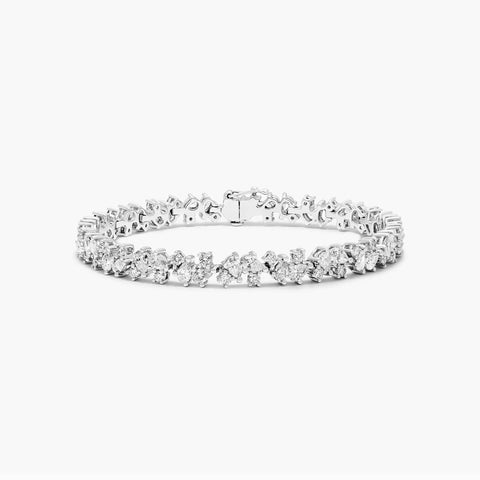 Round & Pear Cut Fancy Style Moissanite Diamond Bracelet