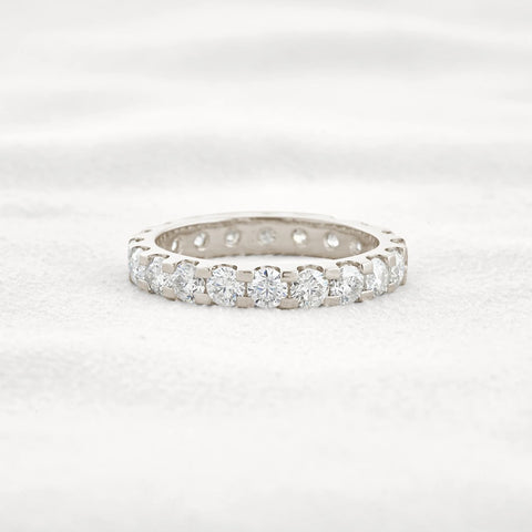 VVS1 Moissanite Diamond Round Cut Full Eternity Band For Her