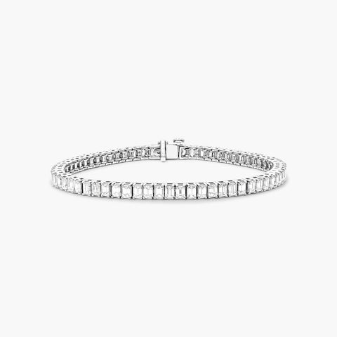 Emerald Cut Moissanite Diamond Tennis Bracelet