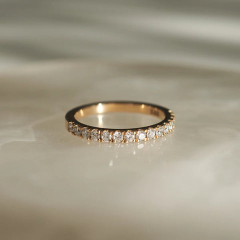 VVS1 Moissnaite Round Cut Half Eternity Wedding Band