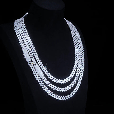 18mm Moissanite Diamond Luxury Hip Hop Cuban Chain