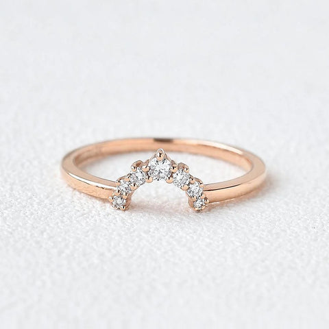 Lab Created Moissnaite Diamond Round Cut Curved Band