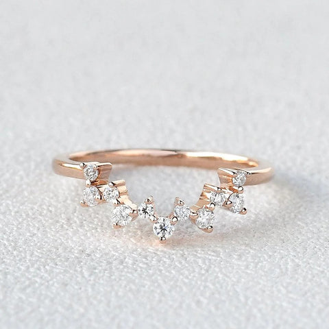 Round Cut Fancy Style Lab Created Moissnaite Eternity Band